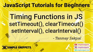 34  settimeout and setinterval functions in JavaScript  Timing Functions in JavaScript [upl. by Sarge457]