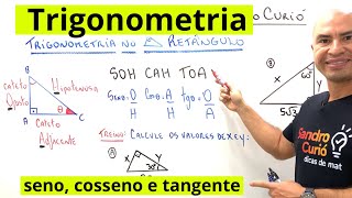 SENO COSSENO e TANGENTE NO TRIÂNGULO RETÂNGULO [upl. by Lletniuq400]