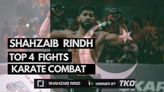 SHAHZAIB RINDH Top 4 Fights in Karate Combat  Highlights [upl. by Niwde]