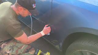 How to repair  install loose car door guard strip  trim Door Molding repair [upl. by Goldberg]