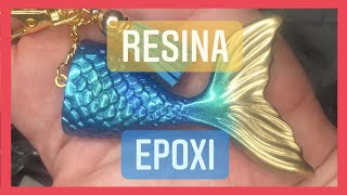 RESINA EPOXI 💎 tutorial llaveros cola de sirena metalizados 🔶🔶 [upl. by Letreece]