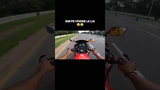 EMI Par iPhone le leya 😂😅 motoblog rider motovlog funny trending shorts trendingshorts [upl. by Eignav122]