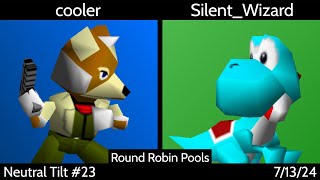 SSB64 Neutral Tilt 23 Singles  cooler Fox vs SilentWizard Yoshi Round Robin Pools [upl. by Bendix]