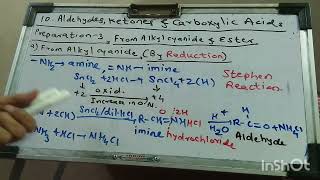 Video 7 Ald amp Ket Preparation  3 From Alkyl Cyanides amp Esters By Reduction Stephen Redn [upl. by Peters]