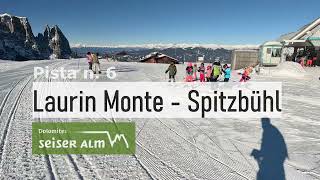 Pista Laurin Monte  Spitzbühl discesa di collegamento in alpedisiusi seiseralm dolomitisuperski [upl. by Lebatsirc]