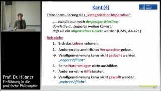 Praktische Philosophie 8a Deontologie  Kant 3 [upl. by Akiras]