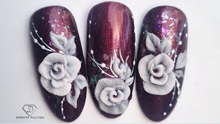 3D Acrylic Roses nail art Learn how to do Acrylic 3D flowers [upl. by Desmond390]