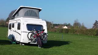 Towing whilst carrying bikes 4 FIAMMA CARAVAN ACTIVE A frame bike rack  use and review [upl. by Laws]