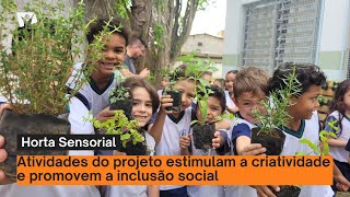 Escola em Pindamonhangaba cria horta sensorial [upl. by Anetsirk]