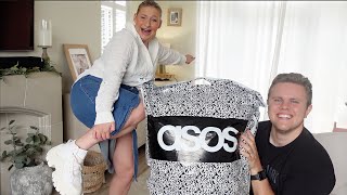 HUSBAND BUYS MY ASOS OUTFITS AUTUMN EDITION  James and Carys [upl. by Bbor993]