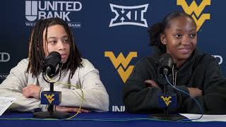 WVU WBB Players JJ Quinerly and Jordan Harrison After Win Over Pitt in Womens Backyard Brawl [upl. by Notnef]