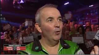 Phil Taylor annoyed at Rod Stud question after semi win  Word Grand Prix 2013 [upl. by Wellesley231]