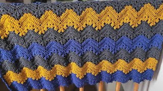 Granny Square Ripple Crochet Baby Blanket [upl. by Itisahc]