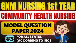 Gnm 1st Year Community Health Nursing Question Paper 2024  Gnm 1st Year Question Paper [upl. by Yank]