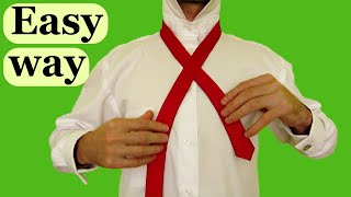 How to tie a tie EASY WAY Slowly amp Mirrored Windsor knot [upl. by Oguh]