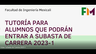 Video Subasta de Carrera 2023 1 Facultad de Ingeniería Campus Mexicali UABC [upl. by Mikes991]