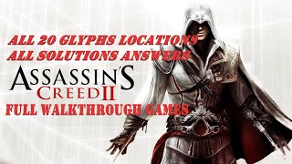 ASSASSINS CREED 2  All 20 glyphs locations all solutions answers  All Collectibles  No Commentar [upl. by Kovacs]