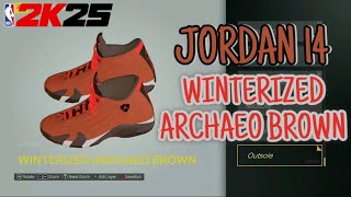 “HOW TO MAKE” Jordan 14 “Winterized Archaeo Brown” in NBA 2K25 Shoe Creator [upl. by Kate824]