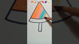 🥏🍑🗽🩹🍉🍇🍦 Satisfying creative art drawing ternding mix colouring ytshorts [upl. by Ecirtam]