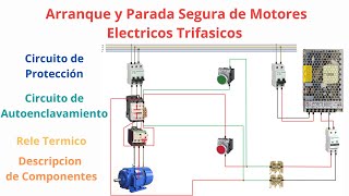 Circuito de Arranque y parada de MOTOR Eléctrico con enclavamiento y aseguramiento con Relé Térmico [upl. by Hudgens]