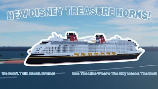 UPDATE  NEW DISNEY TREASURE HORNS ADDED TO THE GAME  Cruise Line Simulator a new era [upl. by Assehc874]