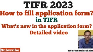 TIFR 2023 HOW TO FILL FULL APPLICATION FORM Effectively fill form Understand the Tifr 2023form [upl. by Oiluj]