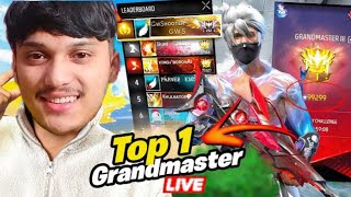 🔴Live Dominating Top 1 Grandmaster V Badge Lobby🗿😤Serious Grandmaster Pushing😡Garena Free Fire [upl. by Edmee]