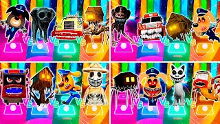 🟢 Bus Eater vs Spider House Head vs Sheriff Labrador exe vs Zoonomaly 🎶 Who is Best Tiles Hop EDM [upl. by Ananna]