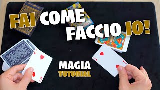 2 Coincidenze ASSURDE TUTORIAL magia quotFAI QUEL CHE FACCIO IOquot impromptu con 2 mazzi di carte [upl. by Essy]