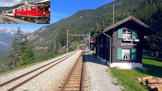 ★ 4K 🇨🇭 Samedan  St Moritz  Chur Glacier express cab ride in a Ge 44 I from 1953 092020 [upl. by Castera]