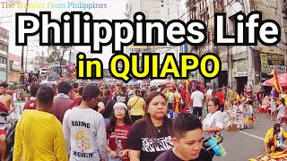 Life in QUIAPO MANILA Fiesta of black Nazareno Philippines 🇵🇭 my walking tour adventures [upl. by Nytnerb]