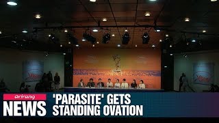 Bong Joon hos Parasite receives 8 minute standing ovation at Cannes [upl. by Ykcin425]