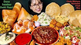 Eating Dosa Chole Bhatura Jeera Rice Paneer Kofta  Big Bites  Asmr  Mukbang  Foodie Darling [upl. by Akym249]