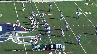 41yard TD Hurts and AJ Brown burn Giants for deepball score [upl. by Blaze]