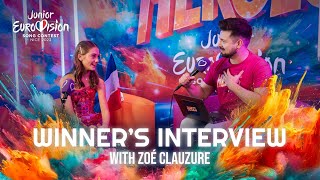 Junior Eurovision Winner Zoé Clauzure interview  France  Junior Eurovision 2023 🇫🇷  JESC2023 [upl. by Arba]