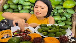 EXCITED NAG MUKBANG NG AMBARELLA WITH ALAMANG BAGOONG FROM THE PHILIPPINE AMBARELLA MUKBANG [upl. by Rayshell]