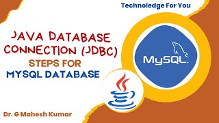 JAVA DATABASE CONNECTION JDBC STEPS FOR MySql DATABASE [upl. by Ttehr703]