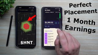 Helium HNT Perfect Miner Placement  How Much I Earned In 1 Month [upl. by Tirrell]