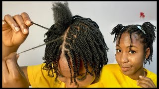 How to twist your own natural hair  Mini twists on short natural hair [upl. by Goda]