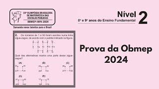 Resolução da questão 2 da prova da Obmep 2024 Nível 2 obmep2024 [upl. by Colver]