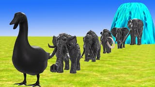 Paint Animals MammothWoolly MammothMastodonElephantTusked Elephant Fountain Crossing Animal Game [upl. by Cohligan]