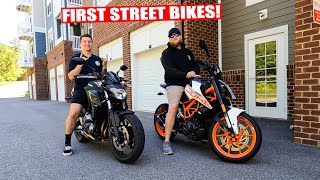 WE BOUGHT OUR FIRST STREET BIKES Kawasaki z650 amp KTM Duke 390 [upl. by Jovitta]