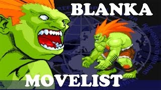 Street Fighter Alpha 3  Blanka Move List [upl. by Borroff]