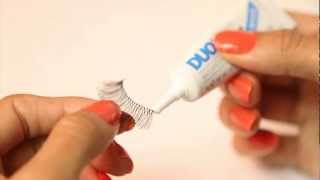 DUO Adhesive Clear  Strip Lash Application [upl. by Leba]