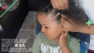 TODDLER BOY HAIRSTYLE 34  THE EASIEST BRAIDS YOU’LL EVER DO  LAST HIGHCHAIR VIDEO 😬  CURLYHAIR [upl. by Jerman]