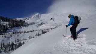 Mt St Helens slab avalanche excellent footage of skier triggered [upl. by Ihsakat]