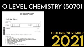 O level Chemistry 507022 winter 2021 past paper solved part 1 solved [upl. by Bodkin]