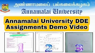 Annamalai University DDE Assignments Demo Video 👍 [upl. by Aynodal]