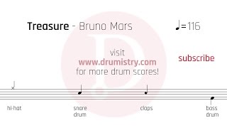 Bruno Mars  Treasure clean Drum Score [upl. by Ossy]