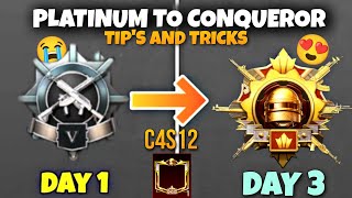 From Platinum To Conqueror 🔥 Tips And Tricks 100 Working  PUBGM [upl. by Denver]